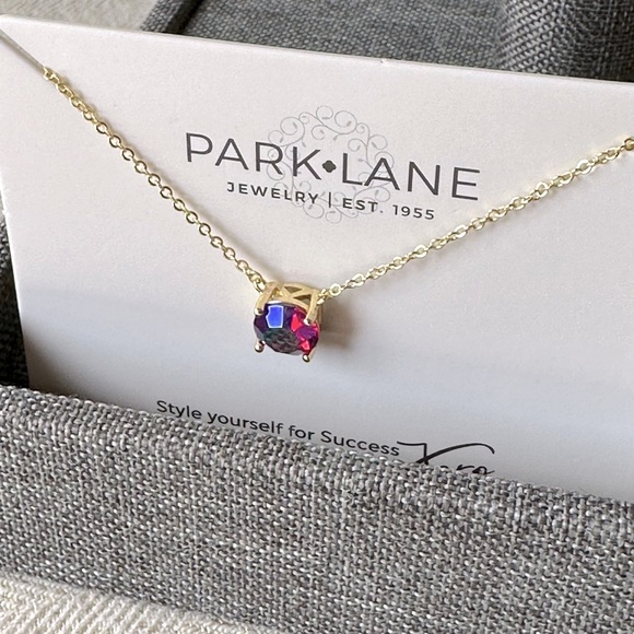 Winterberry Impression Necklace - Red AB Crystal Solitaire - Park Lane Jewelry - Picture 5 of 11